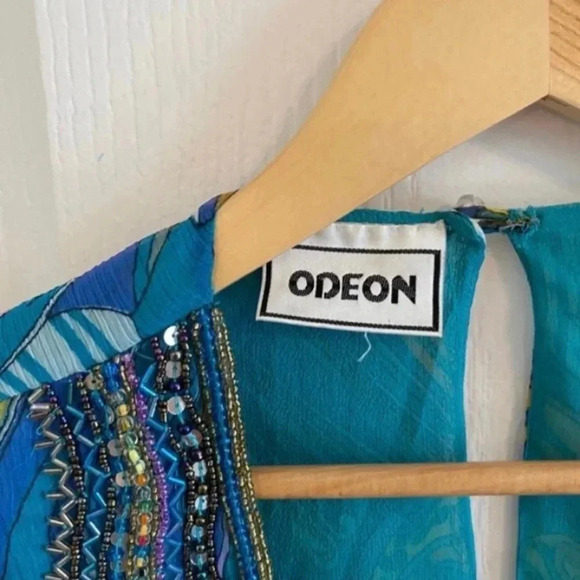 Odeon Vintage Mature Beaded Sequin Flowy Top - Picture 3 of 8